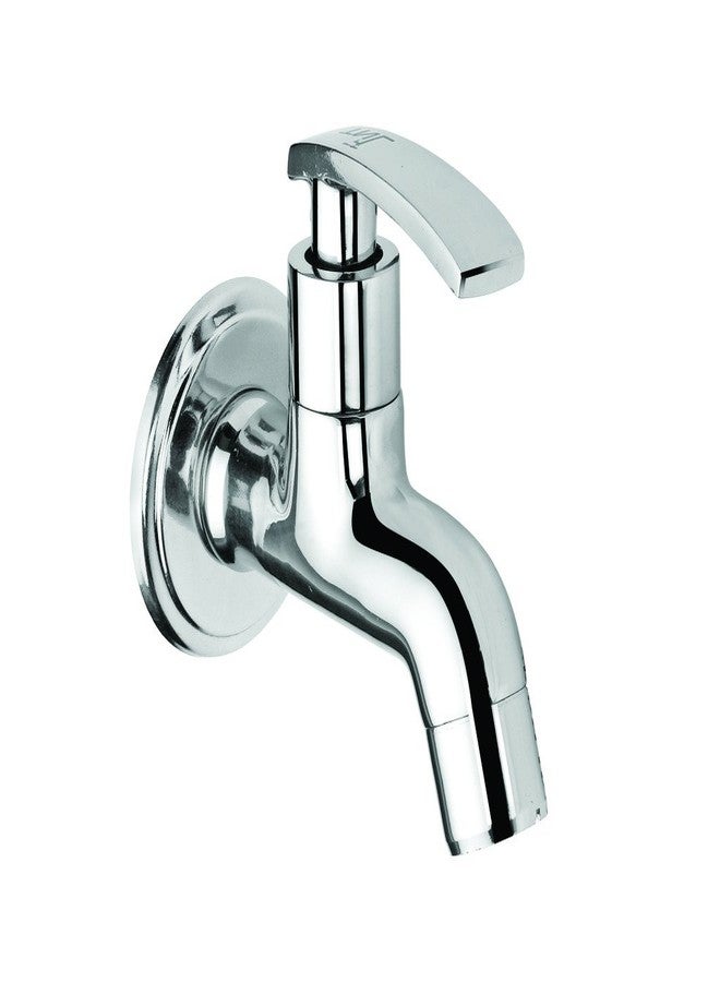 TNL QURA Short Body Quarter Turn Brass Bib Cock C.P Fittings Bib Tap with Water Saving Aerator Foam Flow System (Chrome Finish) - Image 1
